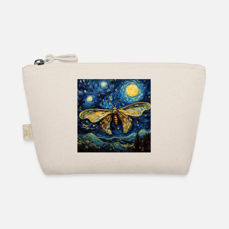 Moth, Van Gogh, Starry Night, Animal Organic Pouch