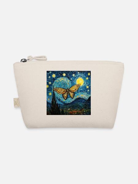 motte, van gogh, sternennacht, tier - Bio-Täschchen - Natur