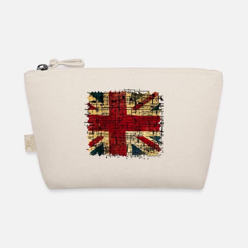 Vintage Britischer Union Jack Digital Kunst - Bio-Täschchen - Natur