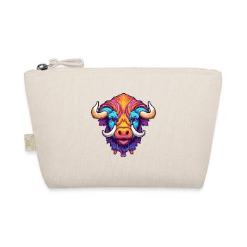 Buffalo Colorful Watercolor Cartoon Kawaii Animal - Organic Pouch - nature - Front