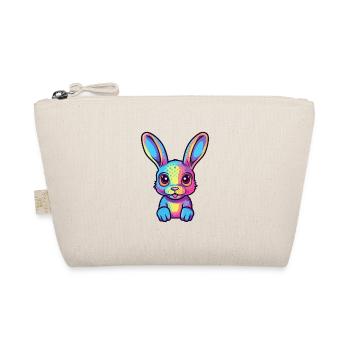 Rabbit Colorful Watercolor Cartoon Kawaii Animal - Organic Pouch - nature - Front