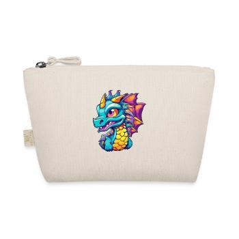 Dragon Colorful Watercolor Cartoon Kawaii Animal - Organic Pouch - nature - Front