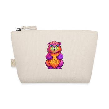 Beaver Colorful Watercolor Cartoon Kawaii Animal - Organic Pouch - nature - Front