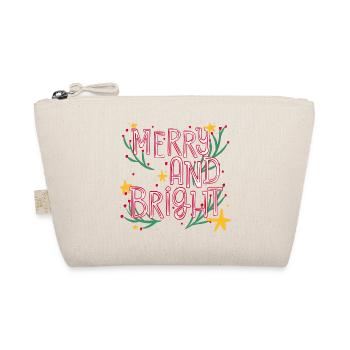 Merry and Bright Festive Script - Organic Pouch - nature - Front