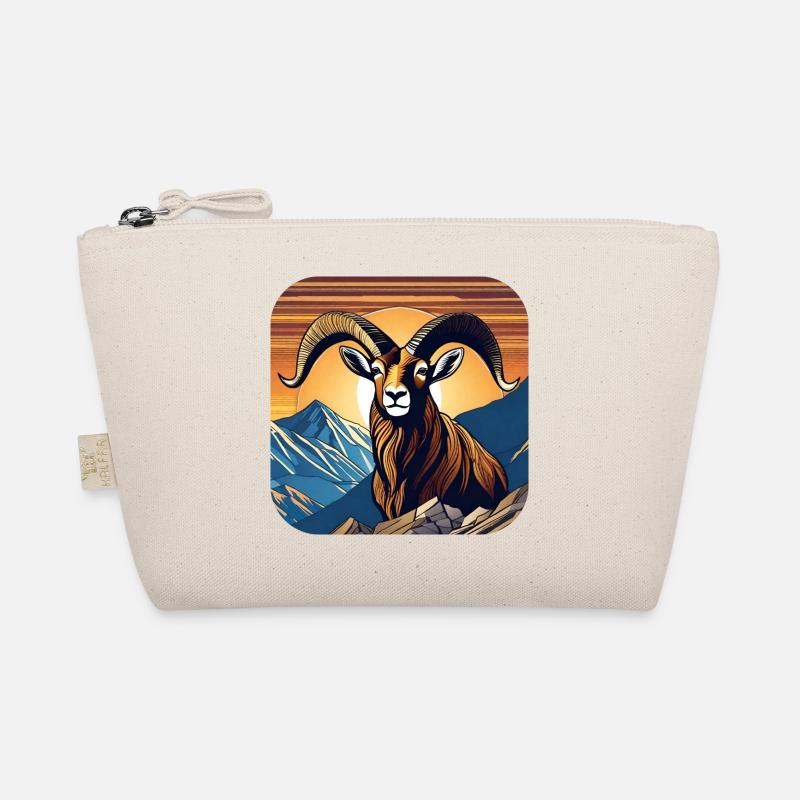 Proud ibex with alpine panorama Organic Pouch