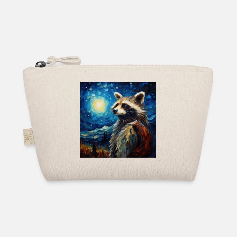 waschbär, van gogh, sternennacht, tier - Bio-Täschchen - Natur
