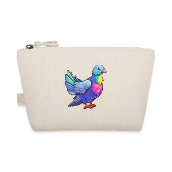 Dove Colorful Watercolor Cartoon Kawaii Animal - Organic Pouch - nature - Front