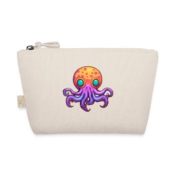 Octopus Colorful Watercolor Cartoon Kawaii Animal - Organic Pouch - nature - Front
