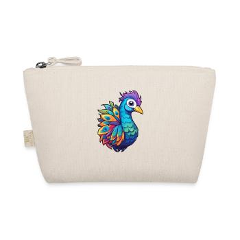 Pfau buntes Aquarell Cartoon Kawaii Tier - Bio-Täschchen - Natur - Vorne