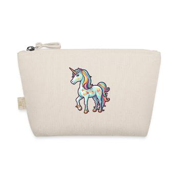 Unicorn Colorful Watercolor Cartoon Kawaii Animal - Organic Pouch - nature - Front