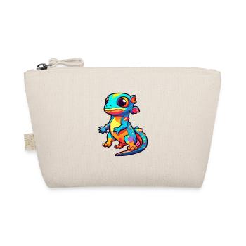 Salamander Colorful Watercolor Cartoon Kawaii Anim - Organic Pouch - nature - Front