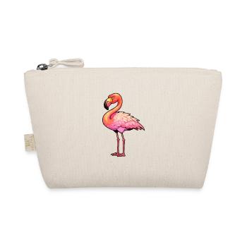 Flamingo Colorful Watercolor Cartoon Kawaii Animal - Organic Pouch - nature - Front