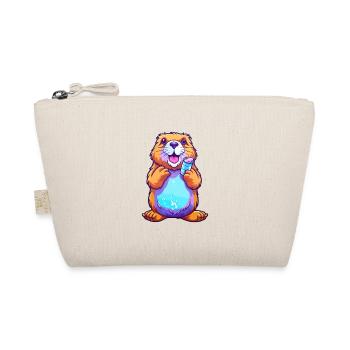 Beaver Colorful Watercolor Cartoon Kawaii Animal - Organic Pouch - nature - Front