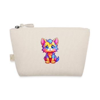 Kitten Colorful Watercolor Cartoon Kawaii Animal - Organic Pouch - nature - Front