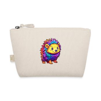 Hedgehog Colorful Watercolor Cartoon Kawaii Animal - Organic Pouch - nature - Front