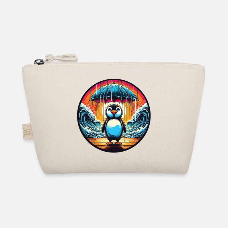 Moses Pinguin mit Regenschirm teilt das Meer Bio-Täschchen