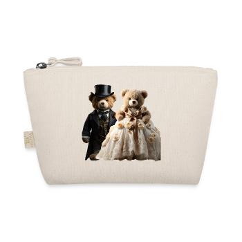 Two happy newlywed bears - Organic Pouch - nature - Front
