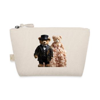 Deux ours en peluche nouvellement mariés - Trousse biologique - nature - Devant