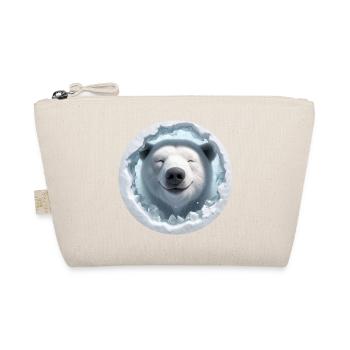 Laughing polar bear looking through hole of ice - Organic Pouch - nature - Front