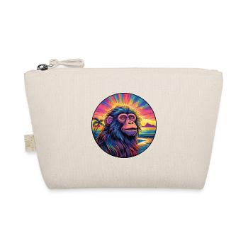 Baboon Colorful Watercolor Cartoon Kawaii Animal - Organic Pouch - nature - Front