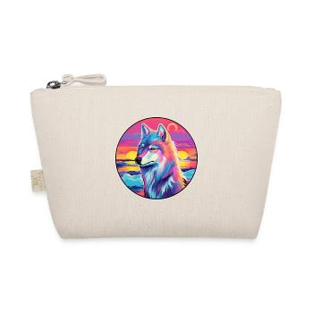 Arctic Wolf Colorful Watercolor Cartoon Kawaii Pet - Organic Pouch - nature - Front