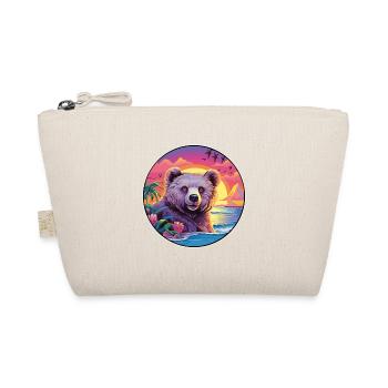 Bear Colorful Watercolor Cartoon Kawaii Animal - Organic Pouch - nature - Front