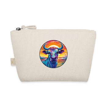 Bull Colorful Watercolor Cartoon Kawaii Animal - Organic Pouch - nature - Front