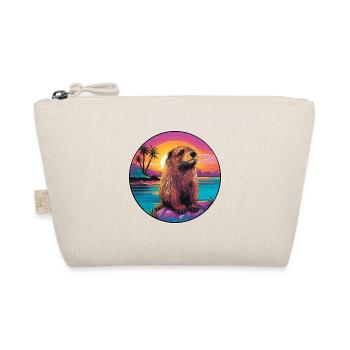 Beaver Colorful Watercolor Cartoon Kawaii Animal - Organic Pouch - nature - Front