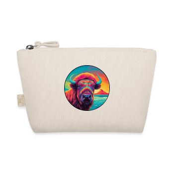 Buffalo Colorful Watercolor Cartoon Kawaii Animal - Organic Pouch - nature - Front