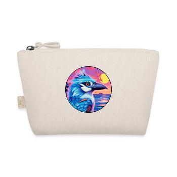 Blue Jay Colorful Watercolor Cartoon Kawaii Animal - Organic Pouch - nature - Front