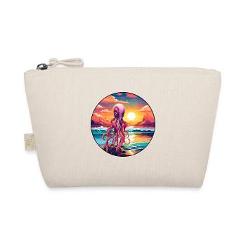 Squid Colorful Watercolor Cartoon Kawaii Animal - Organic Pouch - nature - Front