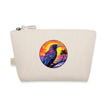 Crow Colorful Watercolor Cartoon Kawaii Animal - Organic Pouch - nature - Front