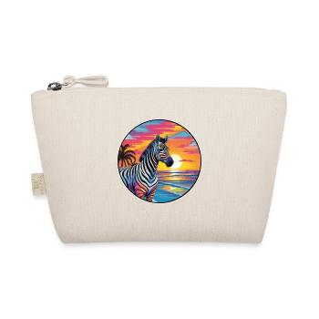 Zebra Colorful Watercolor Cartoon Kawaii Animal - Organic Pouch - nature - Front