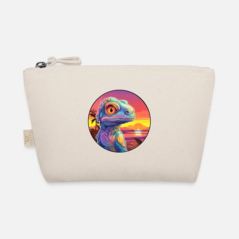 Caméléon Aquarelle Colorée Dessin Animé Kawaii Pet Trousse biologique