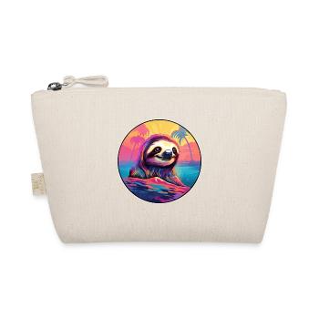 Sloth Colorful Watercolor Cartoon Kawaii Animal - Organic Pouch - nature - Front