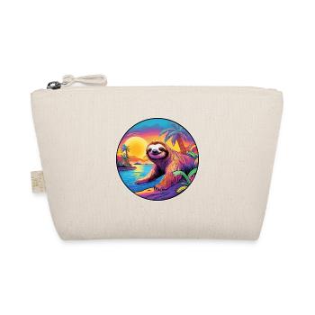 Sloth Colorful Watercolor Cartoon Kawaii Animal - Organic Pouch - nature - Front