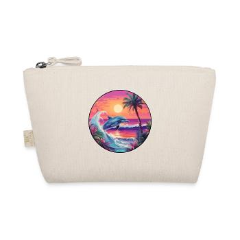 Delfin buntes Aquarell Cartoon Kawaii Tier - Bio-Täschchen - Natur - Vorne