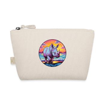 rhinocéros coloré aquarelle dessin animé Kawaii Animal - Trousse biologique - nature - Devant