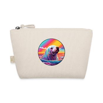 Walrus Colorful Watercolor Cartoon Kawaii Animal - Organic Pouch - nature - Front