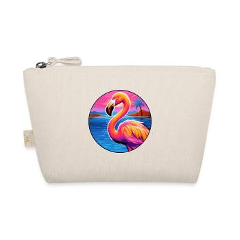 Flamingo Colorful Watercolor Cartoon Kawaii Animal - Organic Pouch - nature - Front