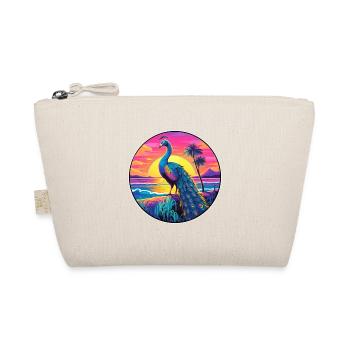Pfau Buntes Aquarell Cartoon Kawaii Tier - Bio-Täschchen - Natur - Vorne
