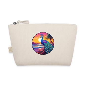 Peacock Colorful Watercolor Cartoon Kawaii Animal - Organic Pouch - nature - Front