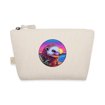 Hedgehog Colorful Watercolor Cartoon Kawaii Animal - Organic Pouch - nature - Front