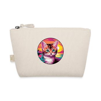 Kitten Colorful Watercolor Cartoon Kawaii Animal - Organic Pouch - nature - Front