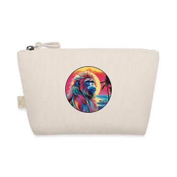 Mandrill Buntes Aquarell Cartoon Kawaii Tier - Bio-Täschchen - Natur - Vorne
