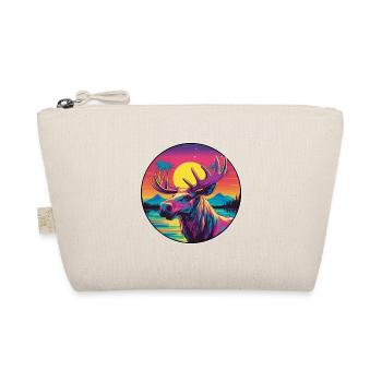Moose Colorful Watercolor Cartoon Kawaii Animal - Organic Pouch - nature - Front