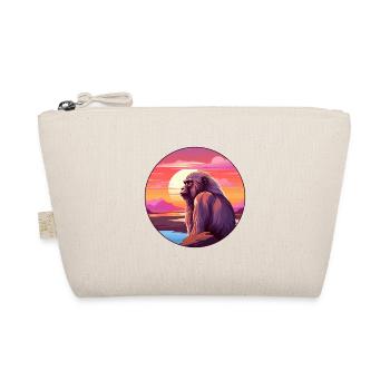 Baboon Colorful Watercolor Cartoon Kawaii Animal - Organic Pouch - nature - Front