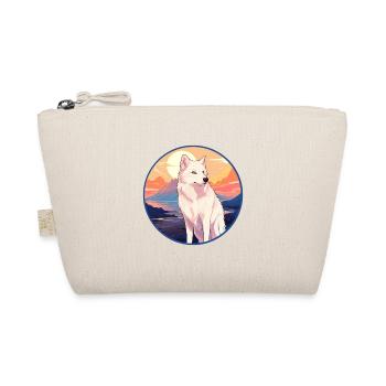 Arctic Wolf Colorful Watercolor Cartoon Kawaii Pet - Organic Pouch - nature - Front