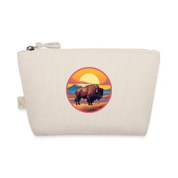 Bison buntes Aquarell Cartoon Kawaii Tier - Bio-Täschchen - Natur - Vorne