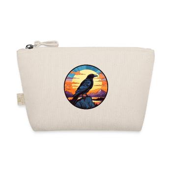 Crow Colorful Watercolor Cartoon Kawaii Animal - Organic Pouch - nature - Front